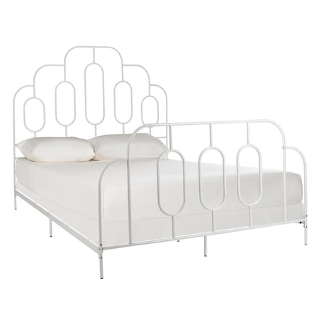 Safavieh Paloma Metal Retro Bed - White - 55.875 x 77.25 x 59 in. BED6201B-F